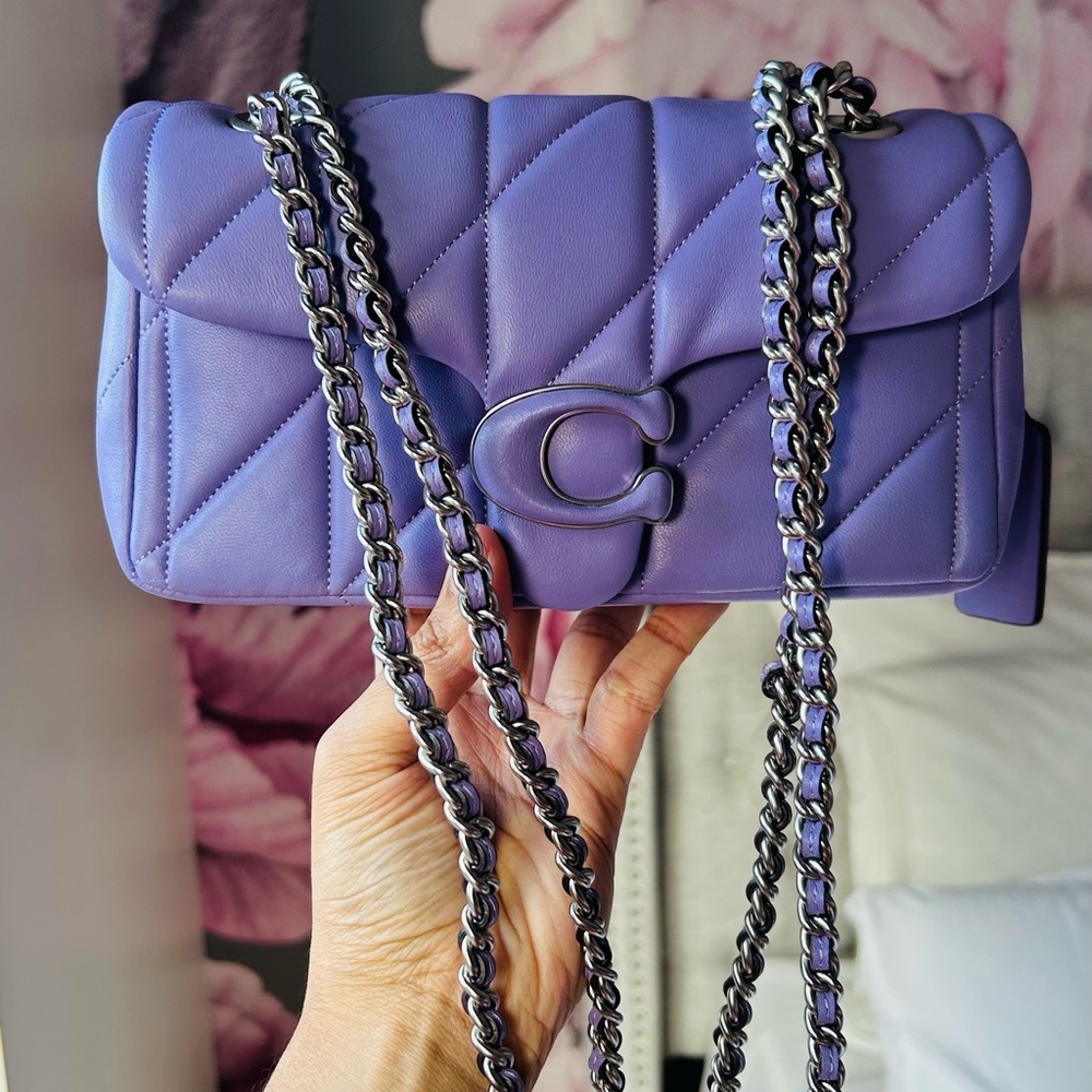 NWT COACH TABBY QUILTED HANDBAG IN PURPLE